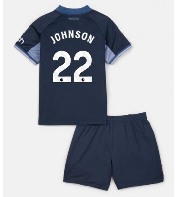 Tottenham Hotspur Brennan Johnson #22 Segunda Equipación Niños 2023-24 Manga Corta (+ Pantalones cortos)